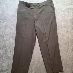 Savile Row Dress Pants Mens 42x30 Gray Wrinkle Resistant Flat Front Classic